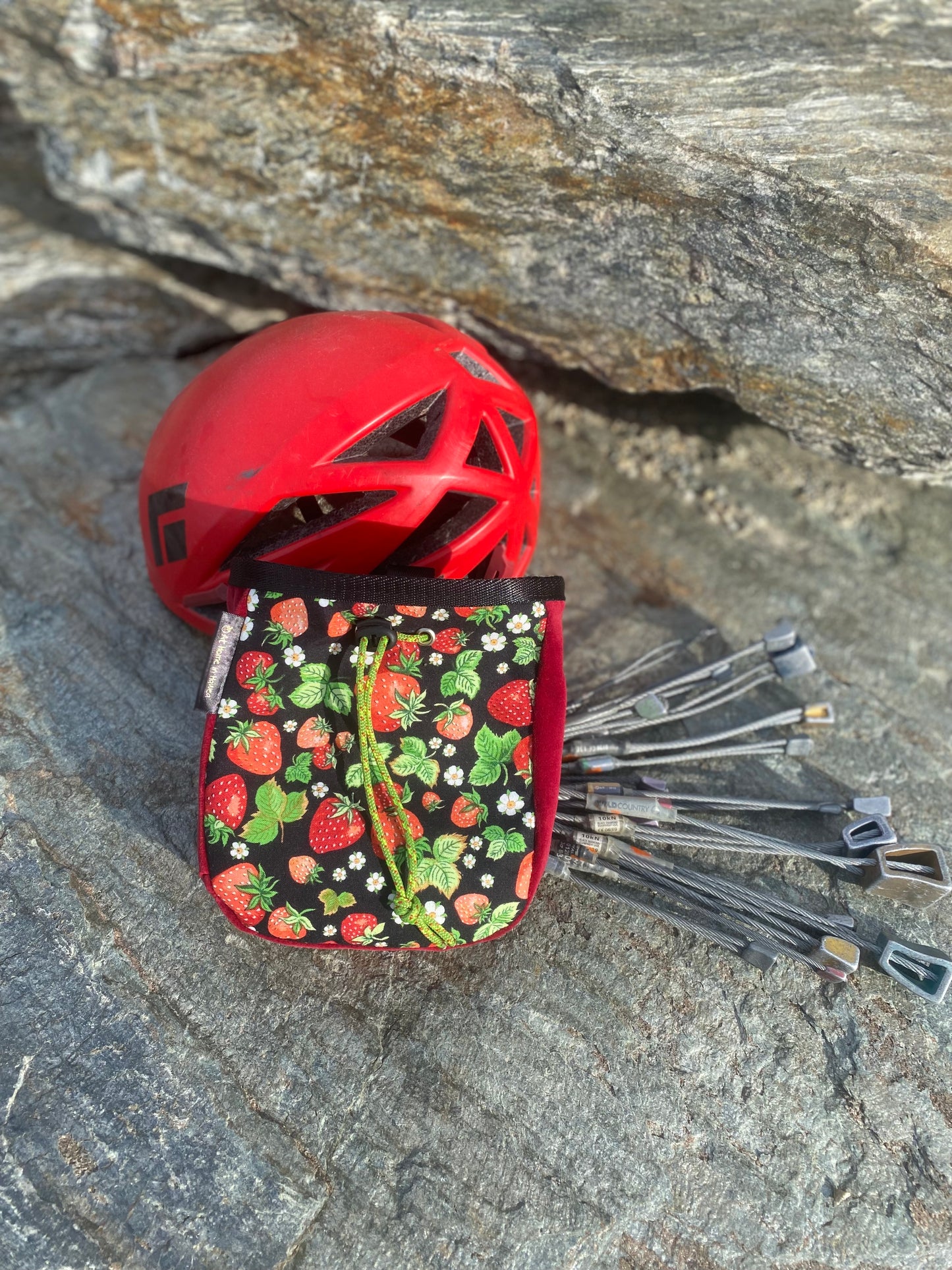 Strawberries- Chalk Bag for Rock Climbing- READY TO SHIP!